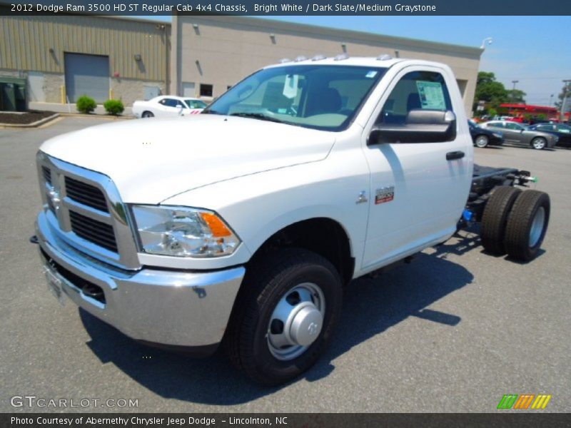Bright White / Dark Slate/Medium Graystone 2012 Dodge Ram 3500 HD ST Regular Cab 4x4 Chassis