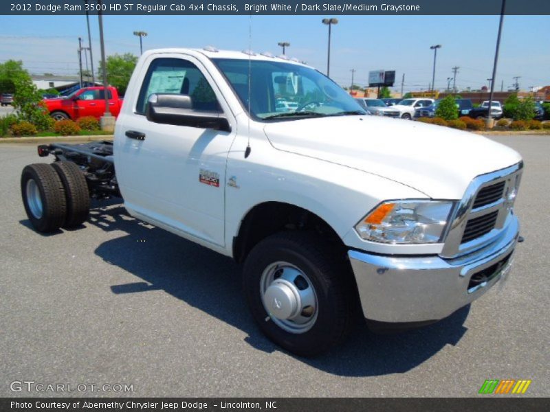 Bright White / Dark Slate/Medium Graystone 2012 Dodge Ram 3500 HD ST Regular Cab 4x4 Chassis