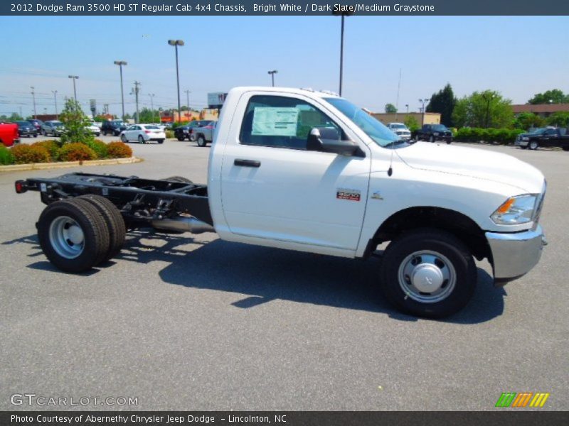 Bright White / Dark Slate/Medium Graystone 2012 Dodge Ram 3500 HD ST Regular Cab 4x4 Chassis