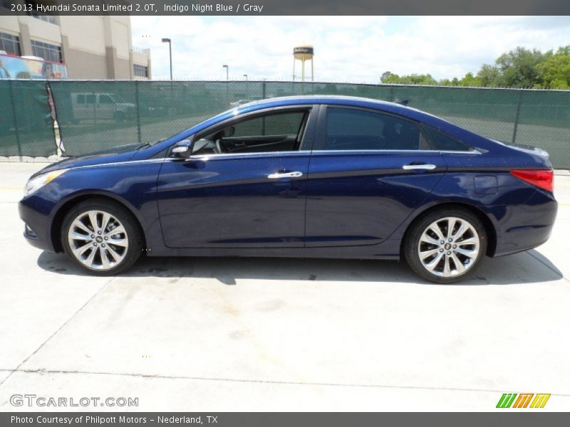 Indigo Night Blue / Gray 2013 Hyundai Sonata Limited 2.0T