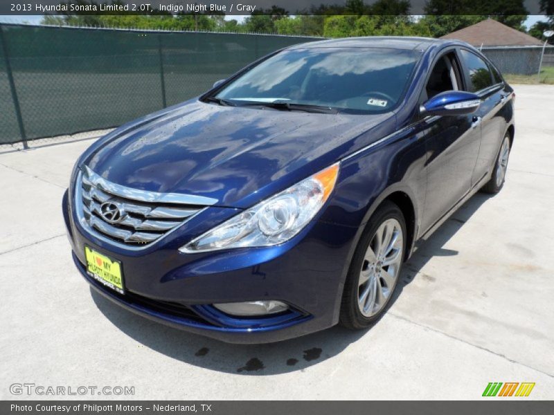 Indigo Night Blue / Gray 2013 Hyundai Sonata Limited 2.0T
