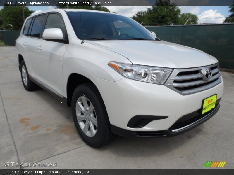 Blizzard White Pearl / Sand Beige 2012 Toyota Highlander V6