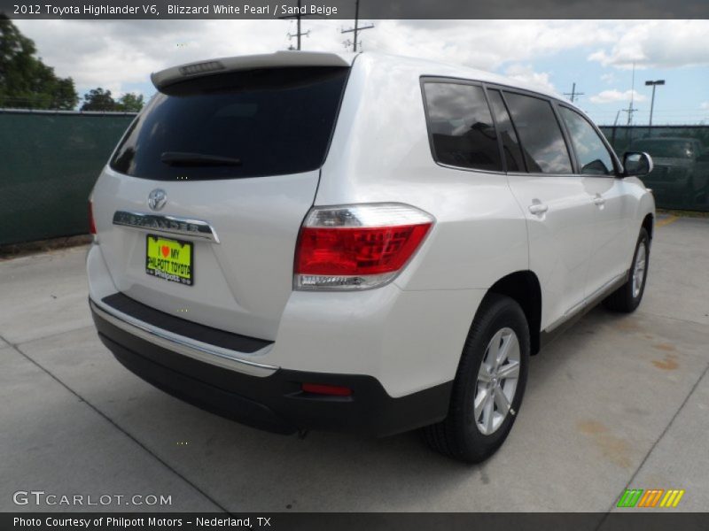 Blizzard White Pearl / Sand Beige 2012 Toyota Highlander V6