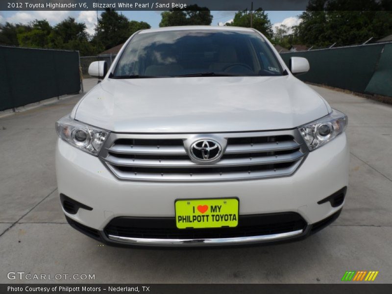 Blizzard White Pearl / Sand Beige 2012 Toyota Highlander V6