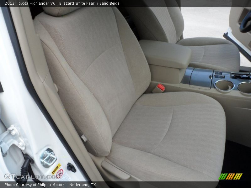 Blizzard White Pearl / Sand Beige 2012 Toyota Highlander V6