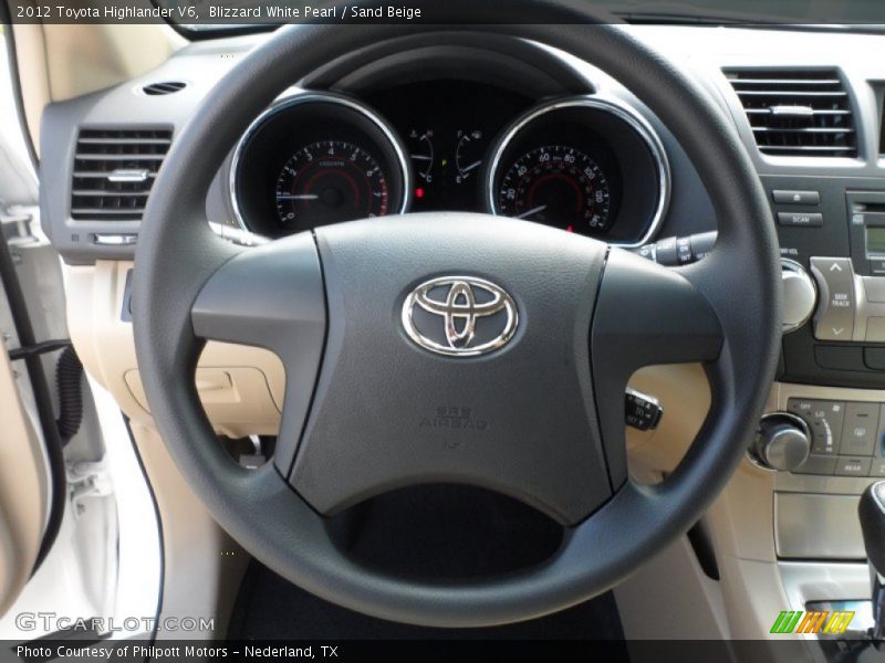 Blizzard White Pearl / Sand Beige 2012 Toyota Highlander V6
