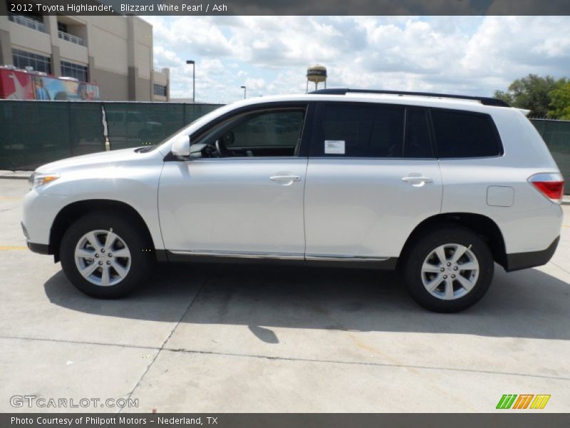 Blizzard White Pearl / Ash 2012 Toyota Highlander