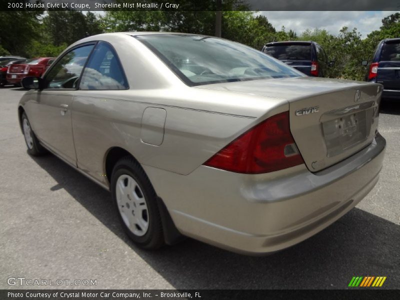 Shoreline Mist Metallic / Gray 2002 Honda Civic LX Coupe