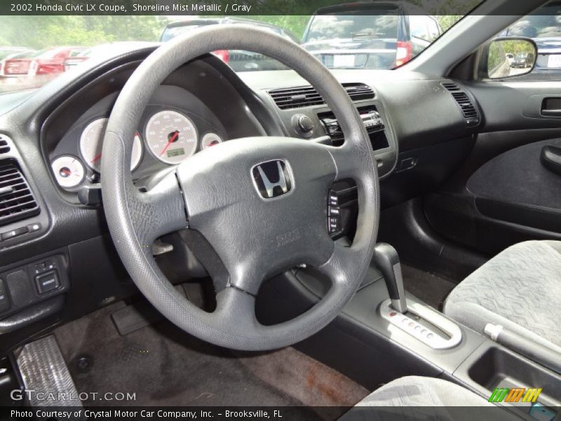 Shoreline Mist Metallic / Gray 2002 Honda Civic LX Coupe