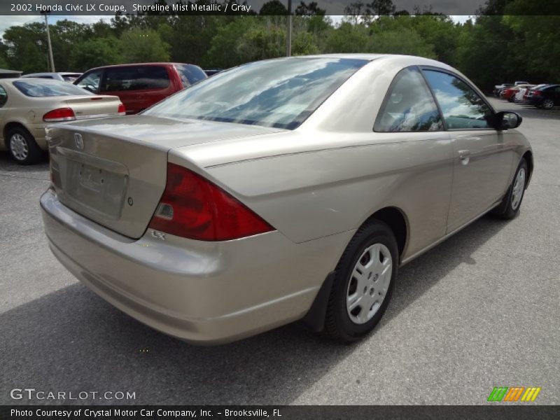 Shoreline Mist Metallic / Gray 2002 Honda Civic LX Coupe