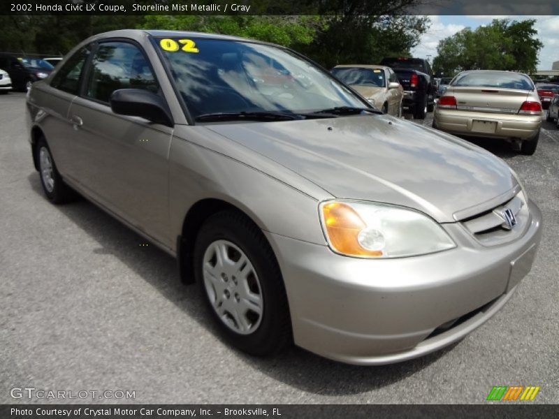 Shoreline Mist Metallic / Gray 2002 Honda Civic LX Coupe