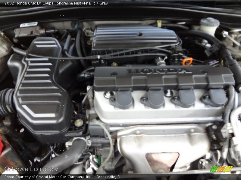 Shoreline Mist Metallic / Gray 2002 Honda Civic LX Coupe