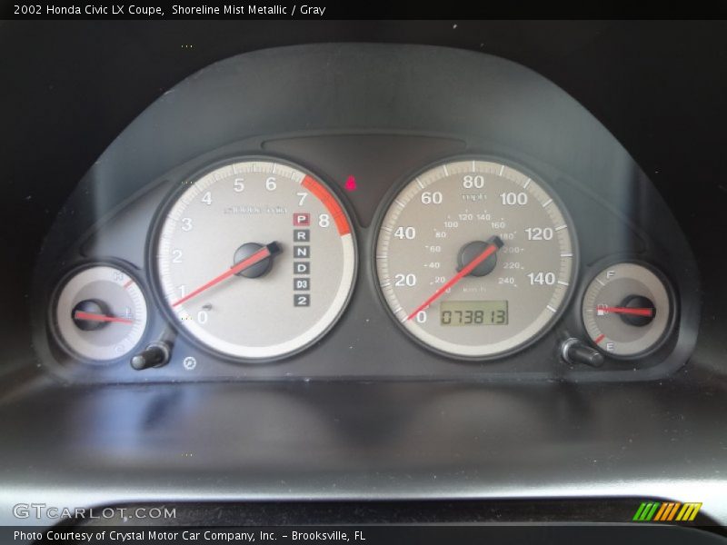 Shoreline Mist Metallic / Gray 2002 Honda Civic LX Coupe