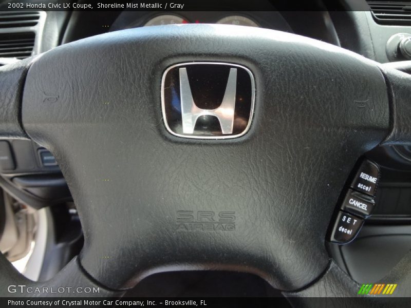 Shoreline Mist Metallic / Gray 2002 Honda Civic LX Coupe