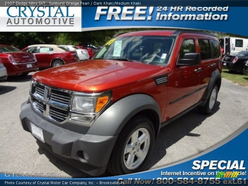 Sunburst Orange Pearl / Dark Khaki/Medium Khaki 2007 Dodge Nitro SXT