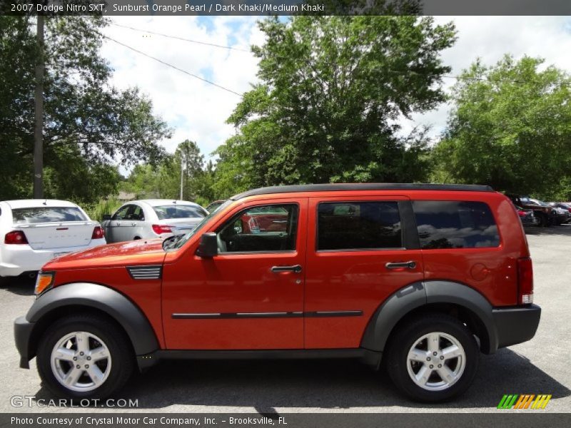 Sunburst Orange Pearl / Dark Khaki/Medium Khaki 2007 Dodge Nitro SXT