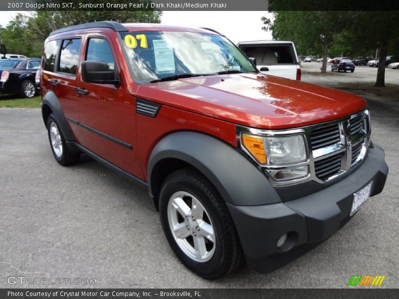 Sunburst Orange Pearl / Dark Khaki/Medium Khaki 2007 Dodge Nitro SXT