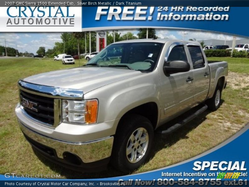 Silver Birch Metallic / Dark Titanium 2007 GMC Sierra 1500 Extended Cab