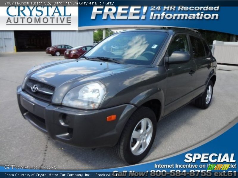 Dark Titanium Gray Metallic / Gray 2007 Hyundai Tucson GLS