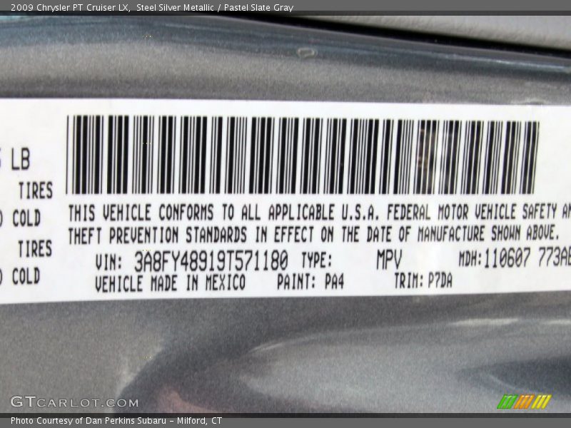 Steel Silver Metallic / Pastel Slate Gray 2009 Chrysler PT Cruiser LX