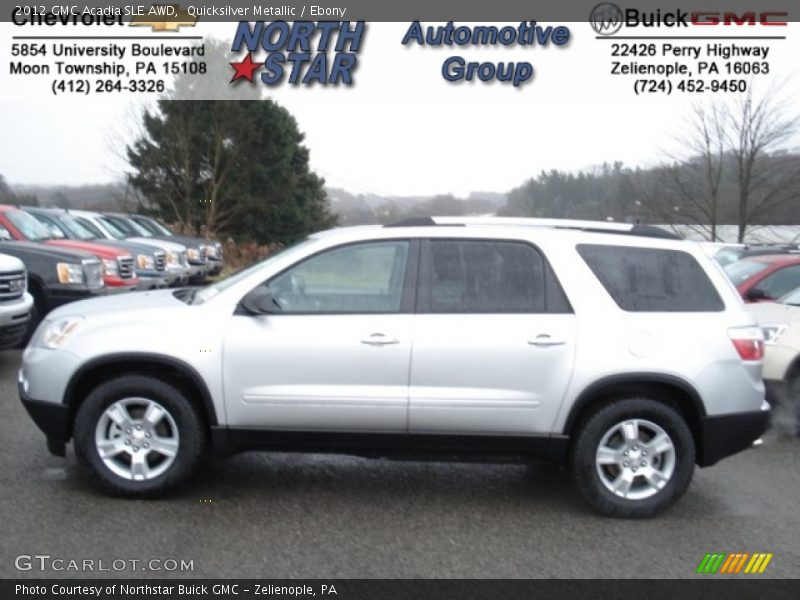 Quicksilver Metallic / Ebony 2012 GMC Acadia SLE AWD