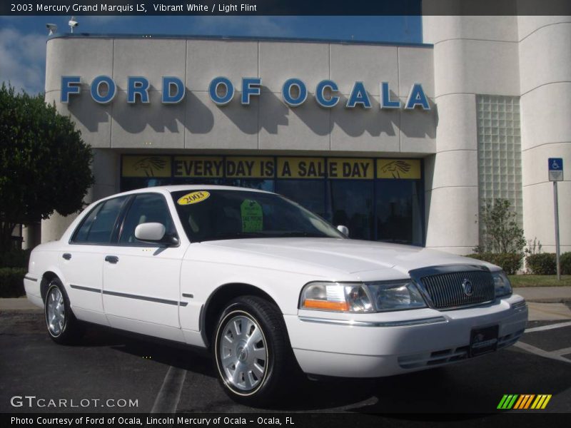 Vibrant White / Light Flint 2003 Mercury Grand Marquis LS