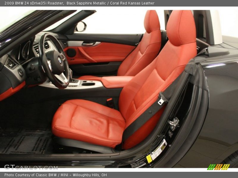 Black Sapphire Metallic / Coral Red Kansas Leather 2009 BMW Z4 sDrive35i Roadster