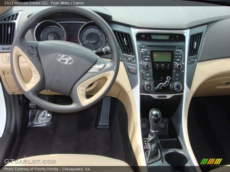 Pearl White / Camel 2011 Hyundai Sonata GLS