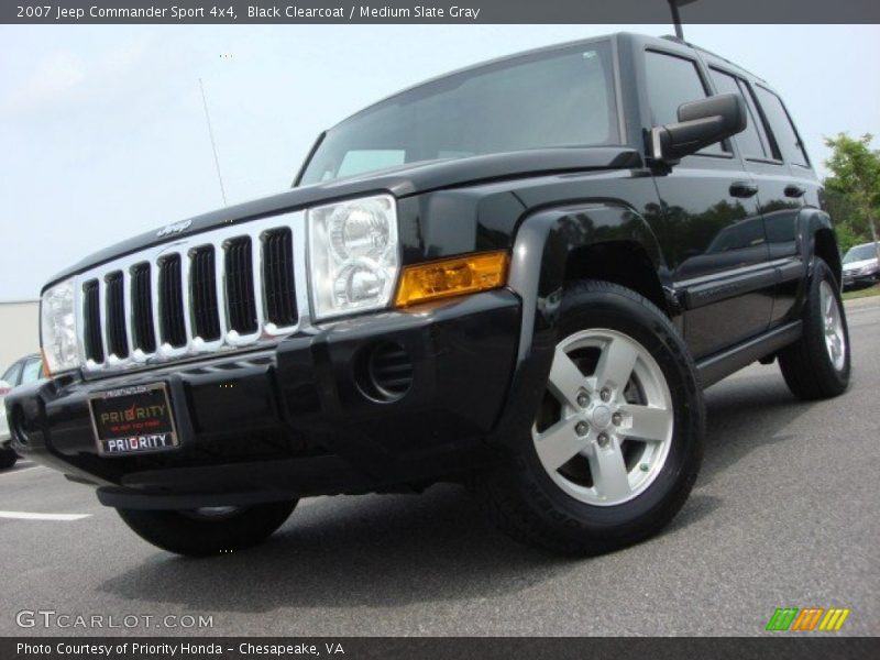 Black Clearcoat / Medium Slate Gray 2007 Jeep Commander Sport 4x4