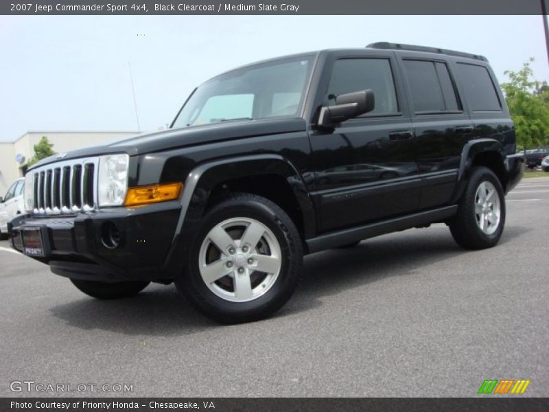 Black Clearcoat / Medium Slate Gray 2007 Jeep Commander Sport 4x4