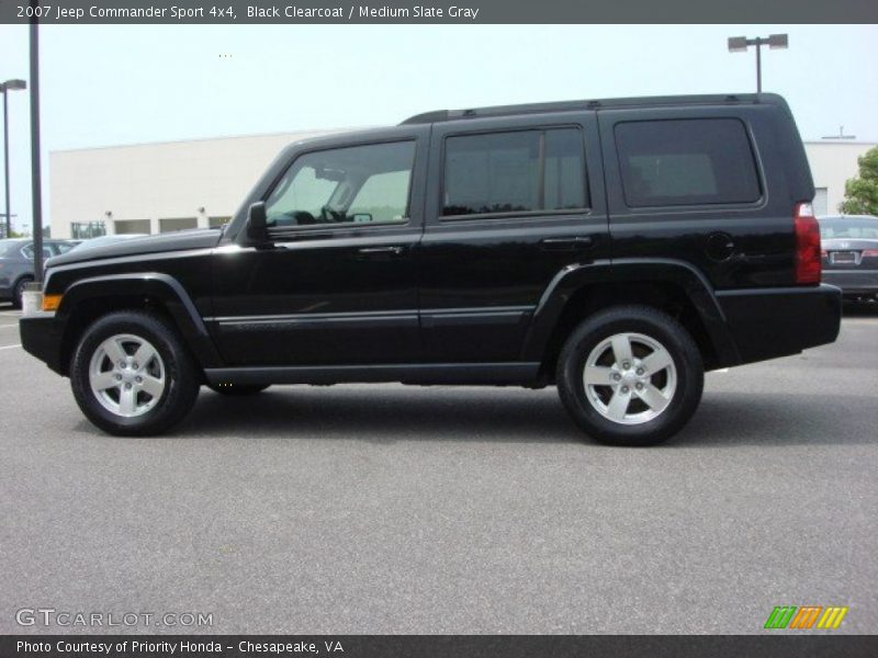 Black Clearcoat / Medium Slate Gray 2007 Jeep Commander Sport 4x4