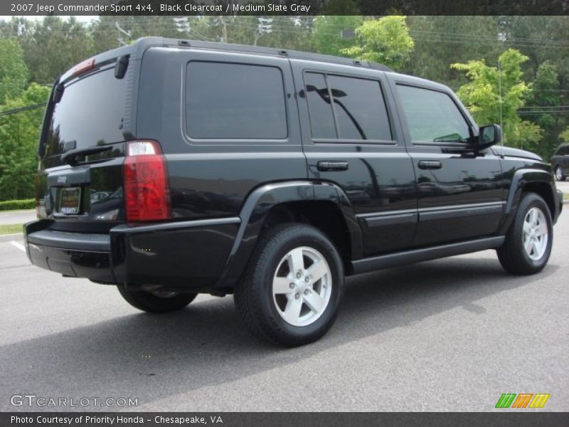Black Clearcoat / Medium Slate Gray 2007 Jeep Commander Sport 4x4
