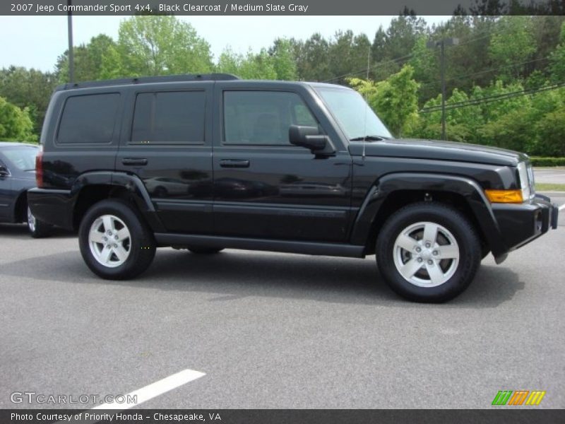Black Clearcoat / Medium Slate Gray 2007 Jeep Commander Sport 4x4