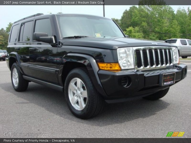 Black Clearcoat / Medium Slate Gray 2007 Jeep Commander Sport 4x4