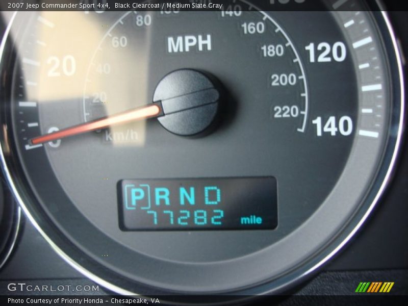 Black Clearcoat / Medium Slate Gray 2007 Jeep Commander Sport 4x4