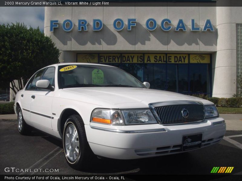 Vibrant White / Light Flint 2003 Mercury Grand Marquis LS