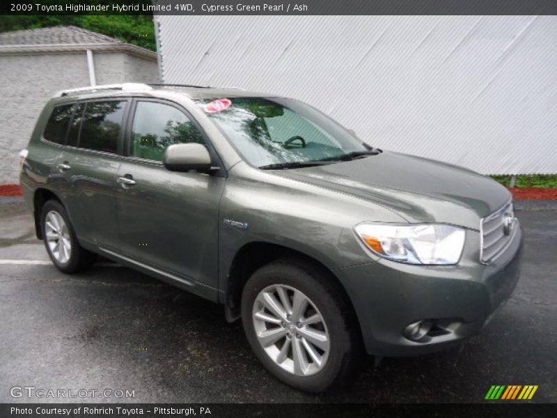 Cypress Green Pearl / Ash 2009 Toyota Highlander Hybrid Limited 4WD