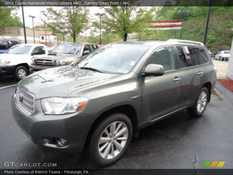 Cypress Green Pearl / Ash 2009 Toyota Highlander Hybrid Limited 4WD