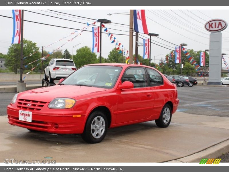Retro Red / Gray 2005 Hyundai Accent GLS Coupe