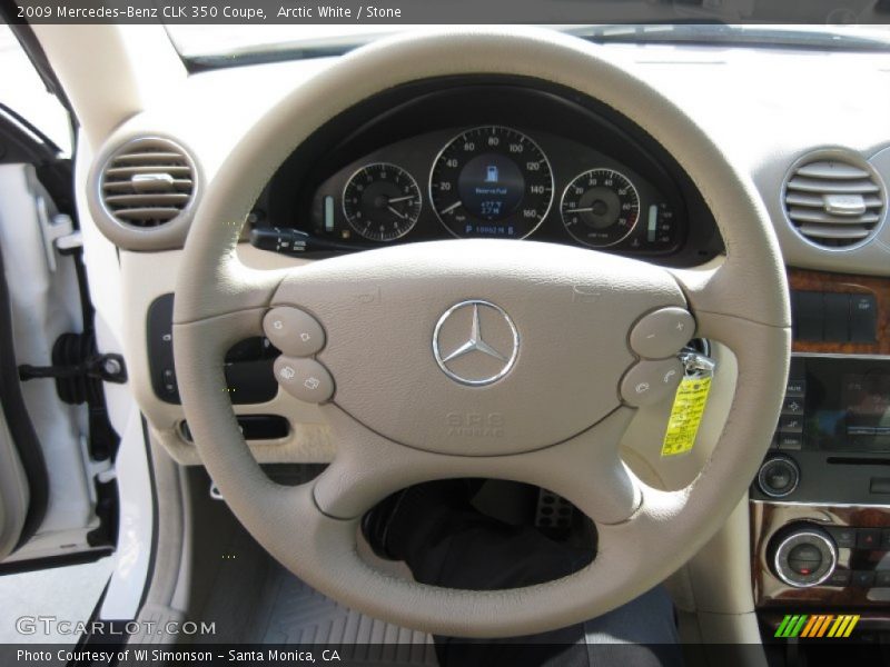 Arctic White / Stone 2009 Mercedes-Benz CLK 350 Coupe