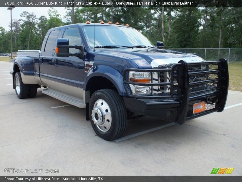 Dark Blue Pearl Metallic / Chaparral Leather 2008 Ford F450 Super Duty King Ranch Crew Cab 4x4 Dually