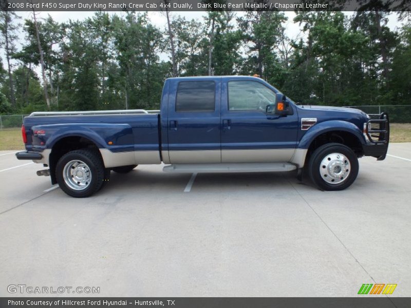 Dark Blue Pearl Metallic / Chaparral Leather 2008 Ford F450 Super Duty King Ranch Crew Cab 4x4 Dually