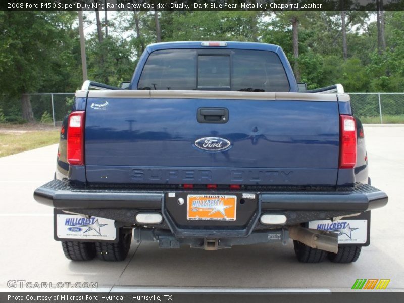Dark Blue Pearl Metallic / Chaparral Leather 2008 Ford F450 Super Duty King Ranch Crew Cab 4x4 Dually