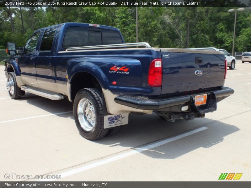Dark Blue Pearl Metallic / Chaparral Leather 2008 Ford F450 Super Duty King Ranch Crew Cab 4x4 Dually
