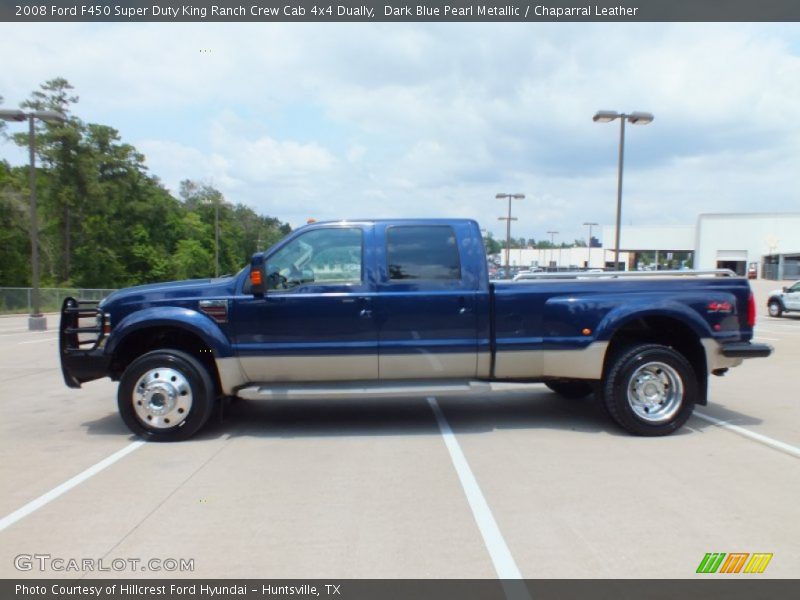 Dark Blue Pearl Metallic / Chaparral Leather 2008 Ford F450 Super Duty King Ranch Crew Cab 4x4 Dually