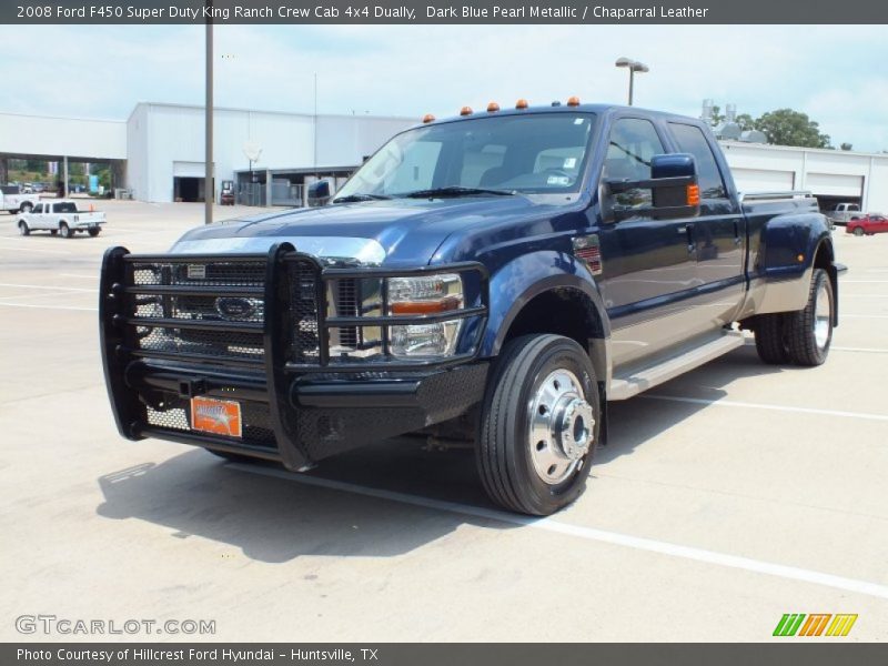 Dark Blue Pearl Metallic / Chaparral Leather 2008 Ford F450 Super Duty King Ranch Crew Cab 4x4 Dually