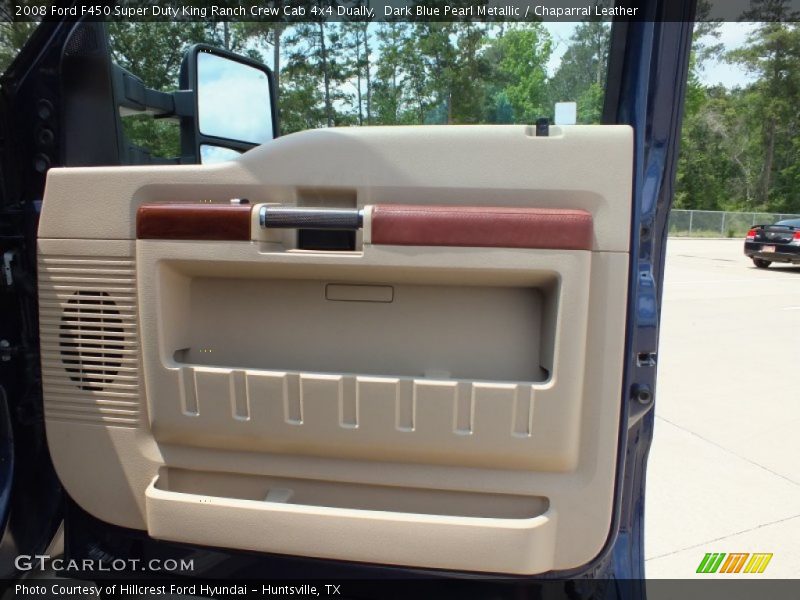 Dark Blue Pearl Metallic / Chaparral Leather 2008 Ford F450 Super Duty King Ranch Crew Cab 4x4 Dually