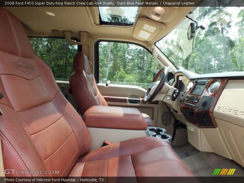Dark Blue Pearl Metallic / Chaparral Leather 2008 Ford F450 Super Duty King Ranch Crew Cab 4x4 Dually