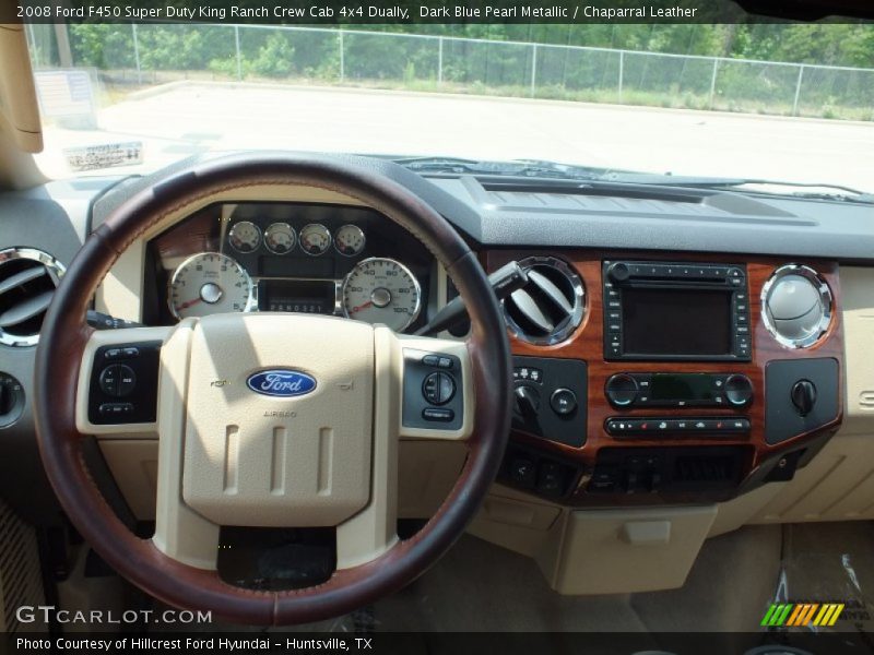Dark Blue Pearl Metallic / Chaparral Leather 2008 Ford F450 Super Duty King Ranch Crew Cab 4x4 Dually