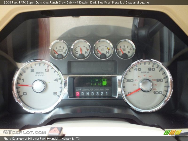 Dark Blue Pearl Metallic / Chaparral Leather 2008 Ford F450 Super Duty King Ranch Crew Cab 4x4 Dually